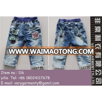 Fashion boys jeans cheap china wholesale kids stained jeans