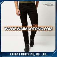 Men's jeans wholesale price high quality custom black ripped Sid skinny jeans